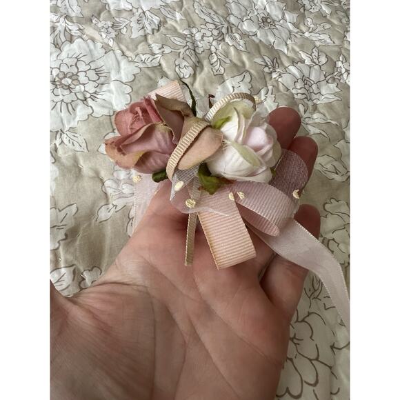 Monnalisa girls floral corsage bracelet headband wedding boho set